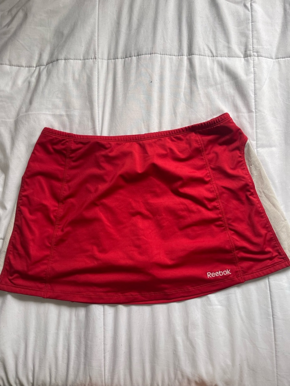 Reebok Red Sports Skort with White Side Panel